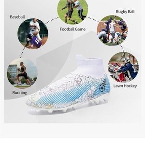 Kids Athletic Cleats - Blue and White